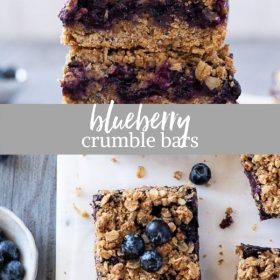blueberry crumble bars collage