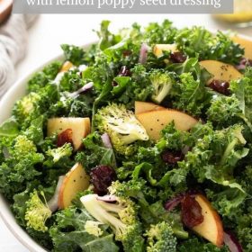Broccoli Kale Salad with Lemon Poppy Seed Dressing collage