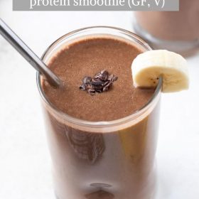 Chocolate banana protein smoothie pin