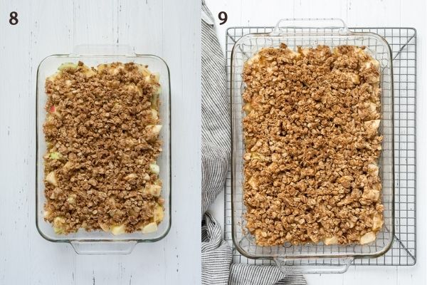 How to make apple crisp process collage