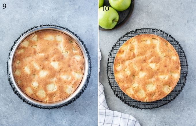How to make french apple cake process collage 4