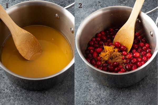 How to make cranberry sauce collage 1