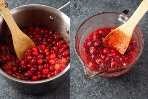 How to make cranberry sauce collage 2