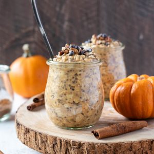 Pumpkin overnight oats in jars