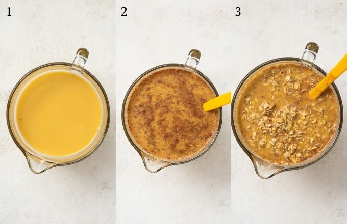 Pumpkin overnight oats process collage