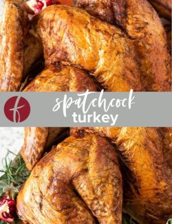 Spatchcock turkey recipe collage pin