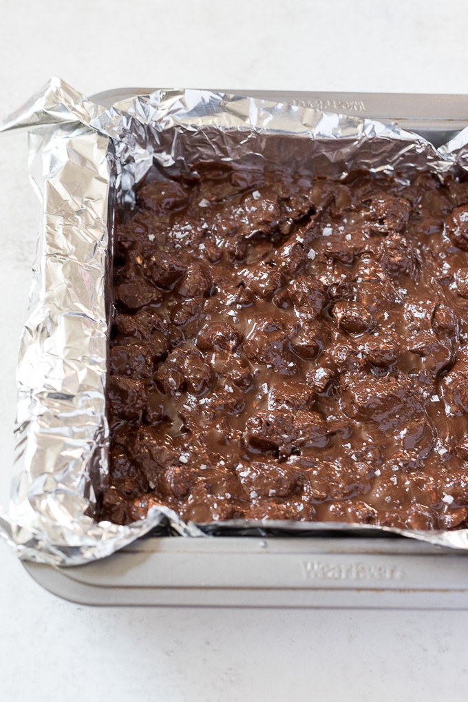 Rocky road candy in pan