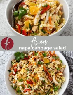 Napa cabbage salad collage pin