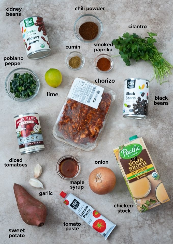 Chorizo chili recipe ingredients