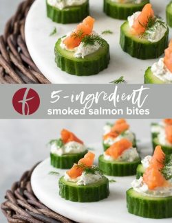 Smoked salmon appetizer bite pinterest collage