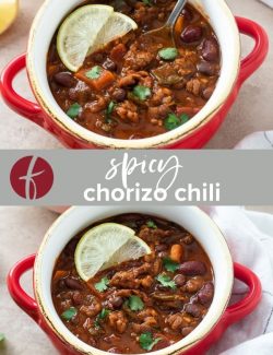 Spicy chorizo chili recipe pinterest collage