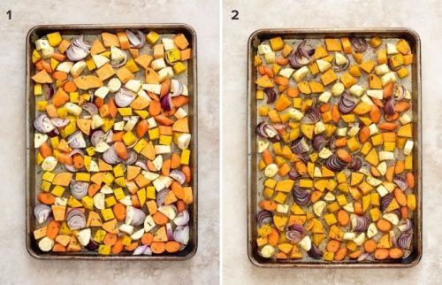 How to make roasted root vegetables collage