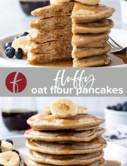Oat Flour Pancake Recipe pinterest collage