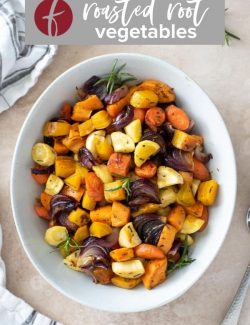 Oven roasted root vegetables pin 1