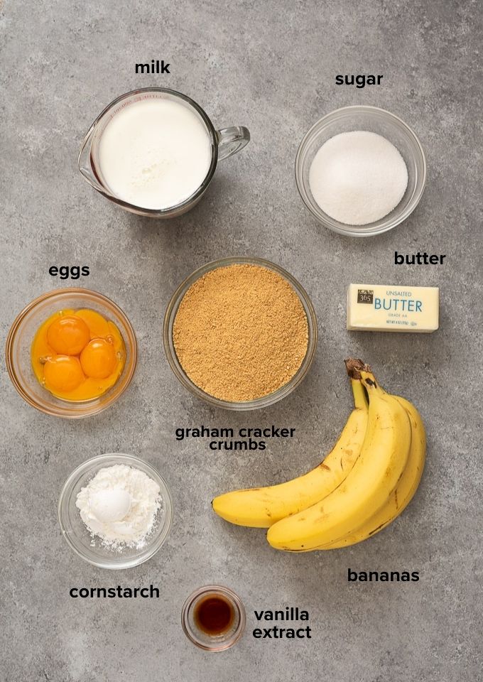 Banana cream pie with graham cracker crust ingredients