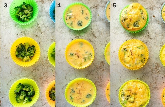 How to make crustless mini quiche collage