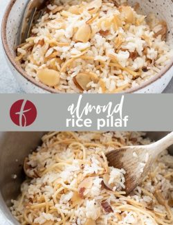 Almond Rice Pilaf Recipe collage pin