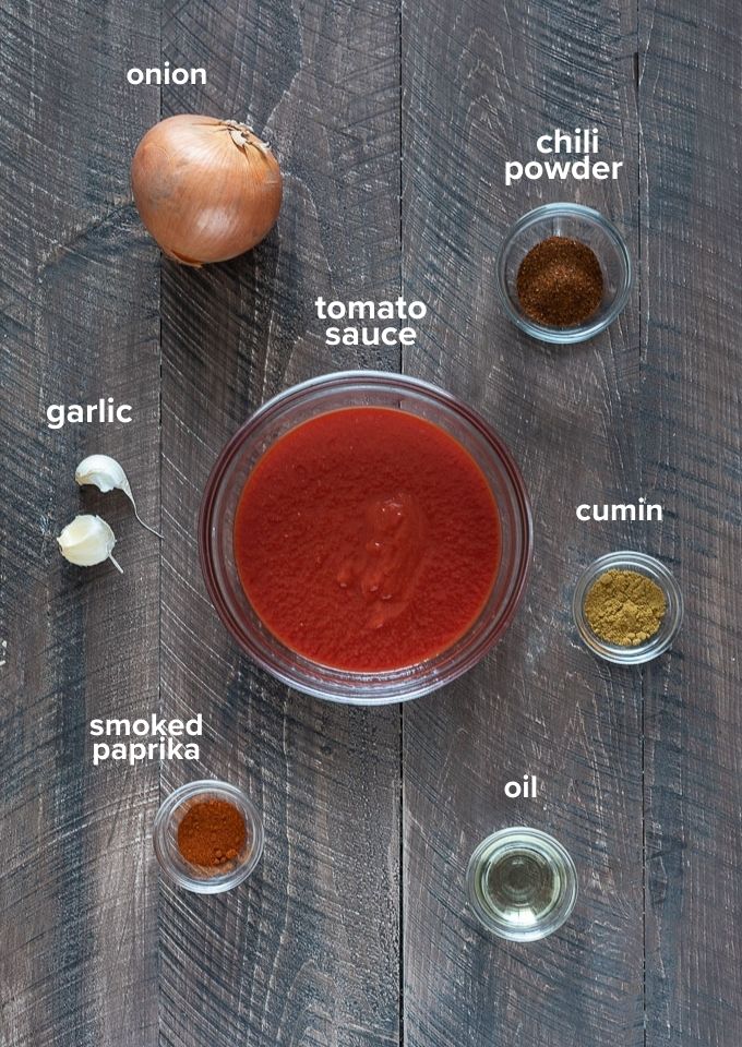 Homemade red enchilada sauce ingredients