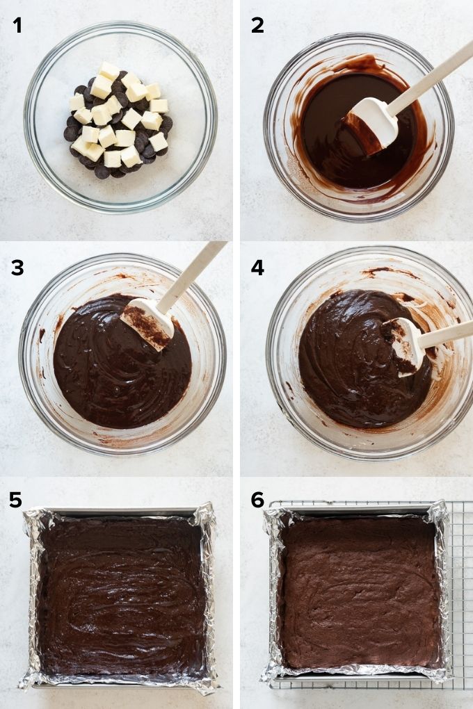 How to make German chocolate brownies collage