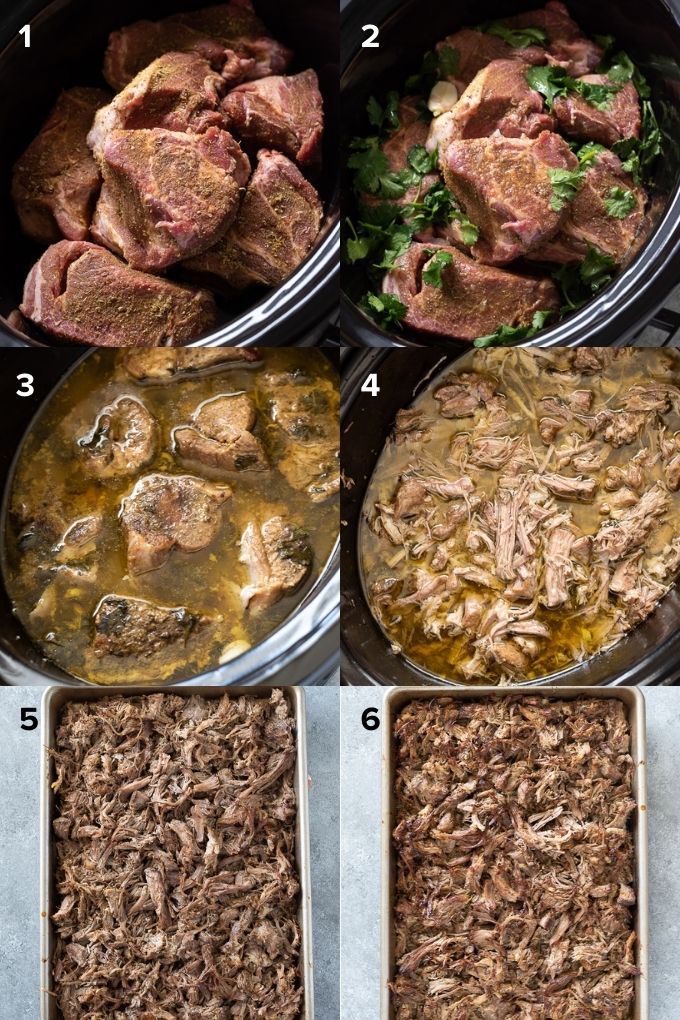 How to make pork carnitas collage