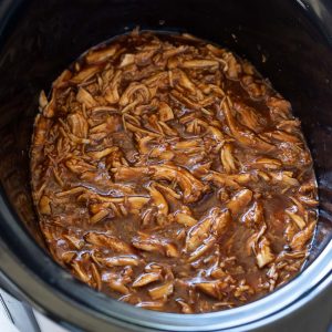 BBQ pulled chicken in slow cooker