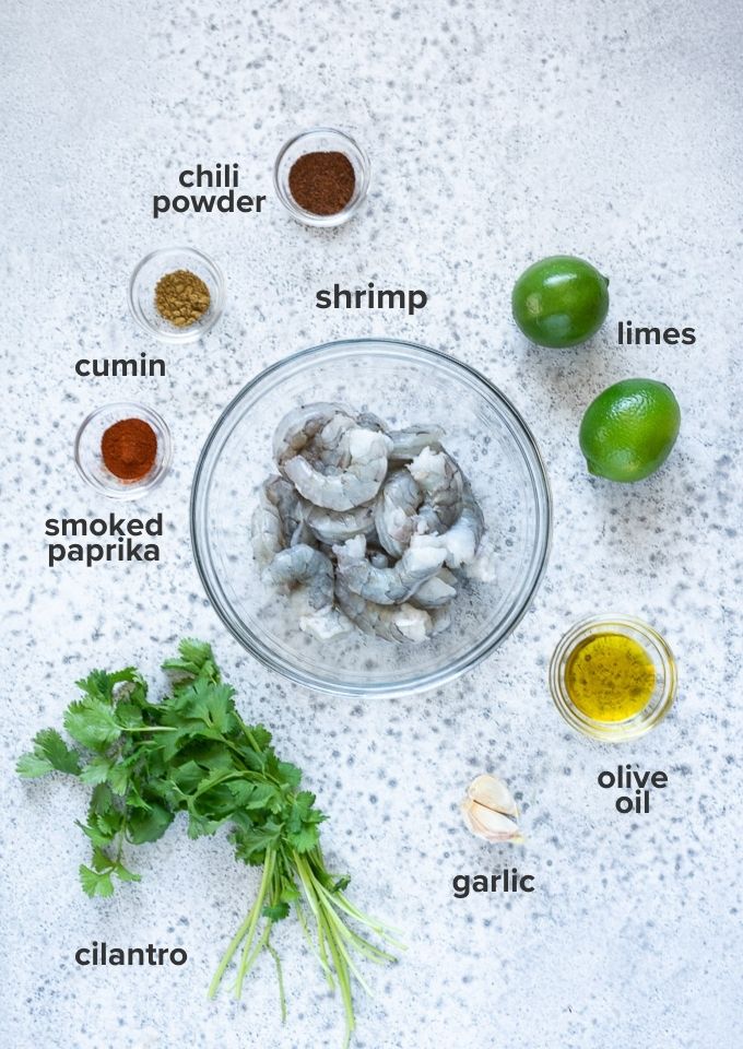 Chili lime shrimp ingredients
