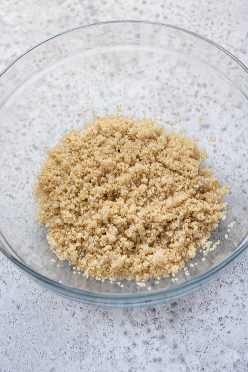 Cooked quinoa in a bowl