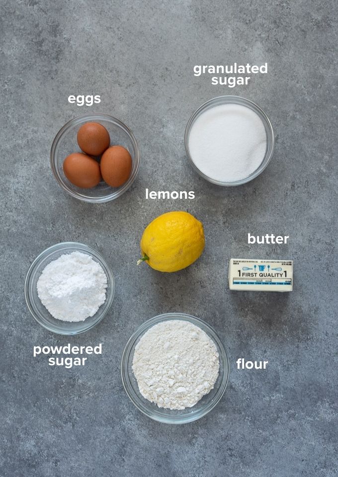 Lemon bars ingredients