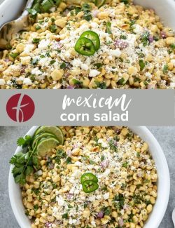 Mexican corn salad collage pin