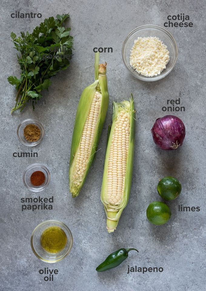 Mexican corn salad ingredients