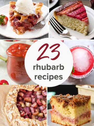 23 rhubarb recipes collage pin