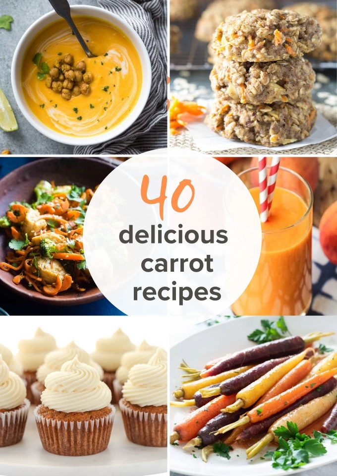 40 carrot recipes collage pin