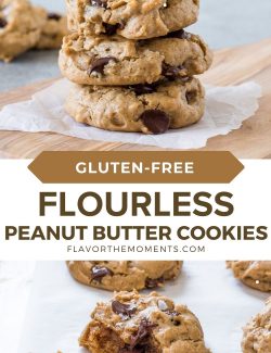 Flourless peanut butter cookies long pin