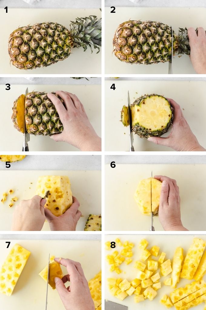 How to cut a pineapple collage
