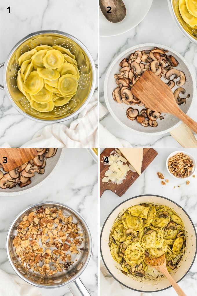 How to make mushroom ravioli collage