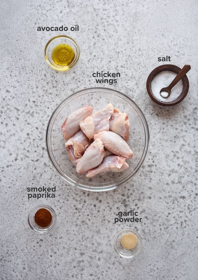 Air fryer chicken wings recipe ingredients
