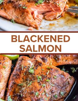 Blackened salmon recipe long collage pin