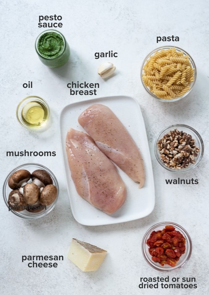 Chicken pesto pasta recipe ingredients
