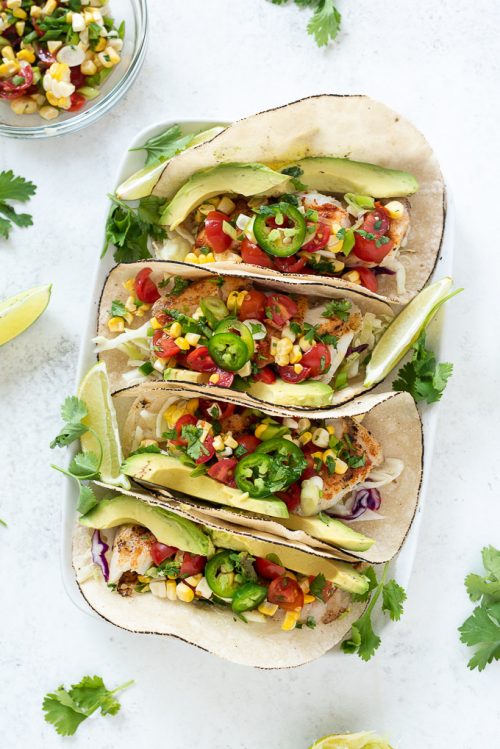 Grilled Fish Tacos (+ Cherry Tomato Salsa) Flavor the Moments