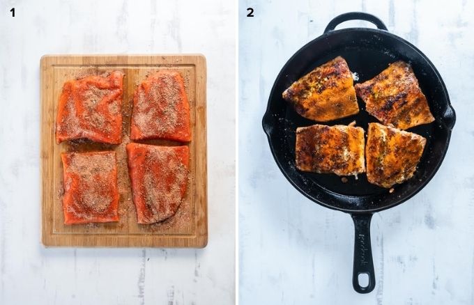 How to make blackened salmon collage