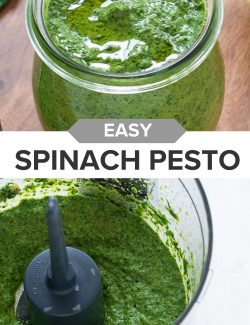 Spinach Pesto recipe long collage pin