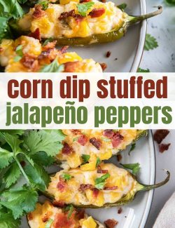 Corn dip stuffed jalapeno peppers long collage pin