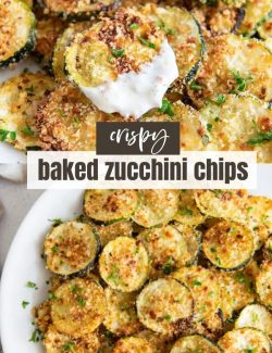 Crispy Baked Zucchini Chips short collage pin