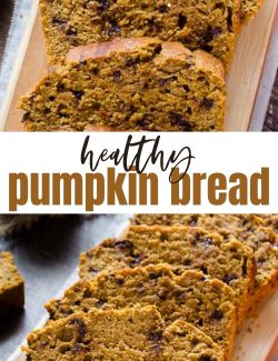 Healthy pumpkin bread recipe long collage pin