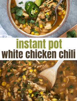 Instant pot white chicken chili long collage pin