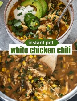 Instant pot white chicken chili recipe short collage pin