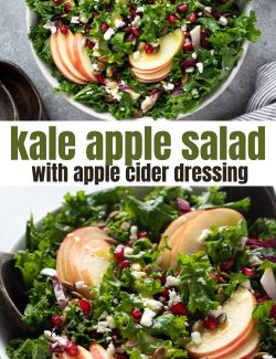 Kale apple salad recipe long collage pin