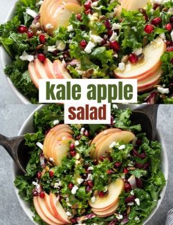 Kale apple salad short collage pin