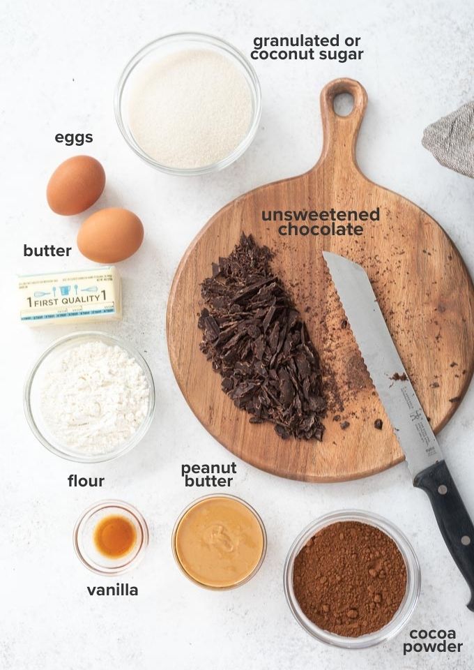 Peanut butter brownie recipe ingredients