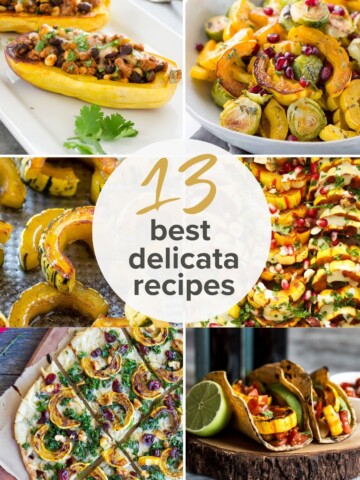 13 Delicata Squash Recipes collage pin